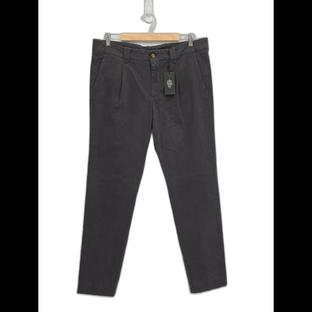 New Eleventy Mens Pences Chino Pants Grayish Blue Cotton Stretch Size US 36x31